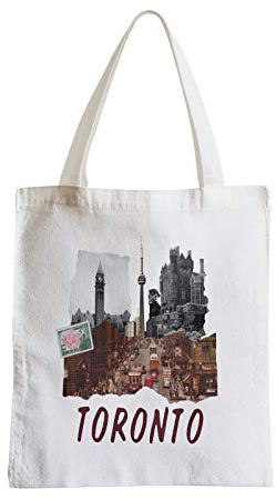 Fabulous Große Einkaufstasche Tragetasche Toronto Vintage Collage Reisen Kanada Postkarte