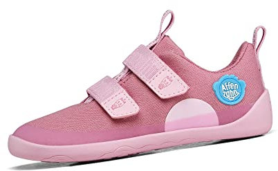 Affenzahn Barfußschuh Baumwolle Lucky Klettverschluss Vegan rutschfest Flexibel Reflektierend für den Sommer in Größe 21-32 Einhorn - Pink