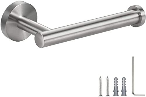 YUET Toilet Roll Holder Paper holders Dispenser Wall Mounted Round Mounting Tissue Stand Hanger Bathroom Kitchen Storage Chrome SUS 304 Stainless Steel (Brushed Silver)