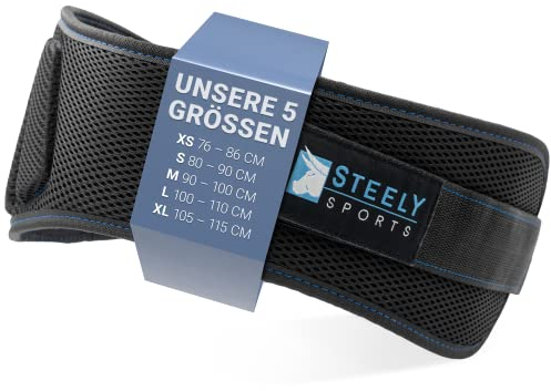 STEELY SPORTS Gewichthebergürtel Komfort XL - Fitness Trainingsgürtel Frauen/Damen & Herren/Männer Gewichtheben, Bodybuilding, Fitness, Gym, Krafttraining, Crossfit, Zubehör, Rückengurt