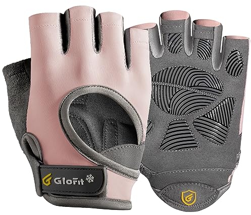 Glofit Fitness Handschuhe für Herren und Damen, Gute Griffigkeit Trainingshandschuhe, Sporthandschuhe Mit Komfortpolsterung für Gewichtheben, Bodybuilding, Radsport, Gym, Krafttraining (Rose, M)