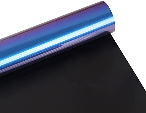 FOSER Plotterfolie Textil, Chamäleon Plotterfolie 30,5cm×1,5m Heat Transfer Vinyl, Farbverlaufsfarben Textil Bügeltransferfolie, für DIY T-Shirt, Stoffe (Chamäleon A-02)