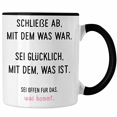Trendation - Jobwechsel Geschenk Kollegin Tasse Neuer Job Abschiedsgeschenk Spruch (Schwarz)