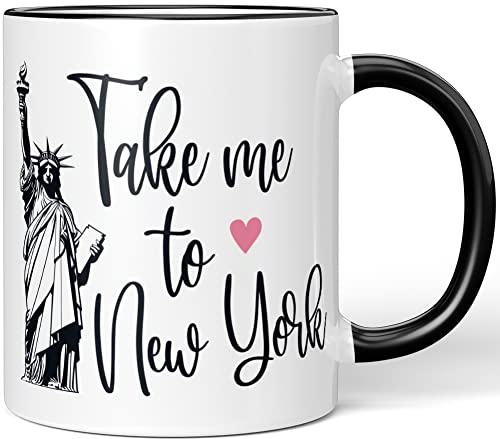 JUNIWORDS Tasse, Take me to New York, Schwarz (1007214)