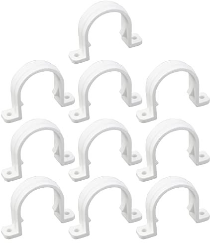Mewutal 10PCS U Shape Tube Strap Clamp 2 Holes Conduit Straps PVC Pipe Straps for Water Pipe Cables Tube (ID 30mm, 1-1/5 Inch)