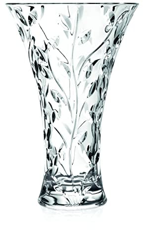 Vase - Runde Öffnung Glasvase - für Blumen - Rosen - Design - 29,8 cm H - by Barski - Made in Europe