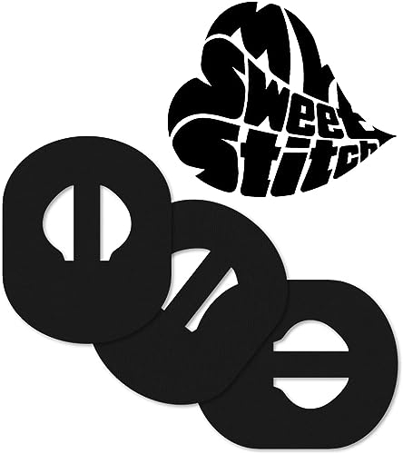 MySweetStitch - 25 x Enlite Guardian Pflaster, Overpatch Ø 80 x 65mm, Innen (Steg) Ø 10mm, wasserfest, atmungsaktiv, hautfreundlich, Made in Germany, Schwarz