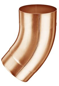 zbs24 Kupfer Regenrohre Fallrohrbogen 100mm Neigung 40°, konischer Ablaufbogen mit Einsteckfase -Regenrohrbogen aus Kupfer