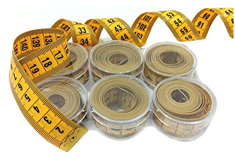 6 Einheiten/Maßband mit Zentimetern, U-Bahn zum Messen von Stoffen, Körper, Möbeln usw. Meterware mit Aufbewahrungsbox, verschiedene Packungen, (6)