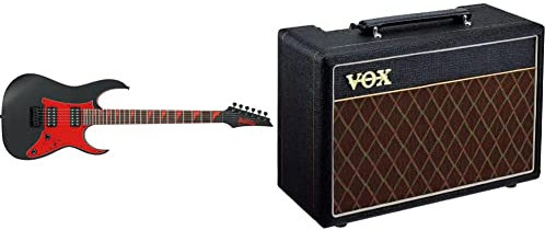 Ibanez GIO RG Series - Electric Guitar - Black/Red & Vox - Pathfinder 10 - 10W Electric Guitar Combo Amplifier