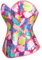 Hengzhifeng Corsetto Medievale Donna Gotico Bustino Corpetto Halloween (EUR 44-46,Rosa)