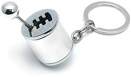 JNNJ Llavero 6 Velocidades Gadgets, Aleación de Zinc Coches Shifter Gear Modelo Llavero, Llavero de Metal Creativo Accesorios, Mini Piezas de Coche, Accesorios para Coche Universal(Plata)