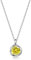 immobird Kette Damen 925 Sterling Silber Halskette mit November Geburtsstein Natürliche Citrin-Rosenform Geschenk Damen Mädchen