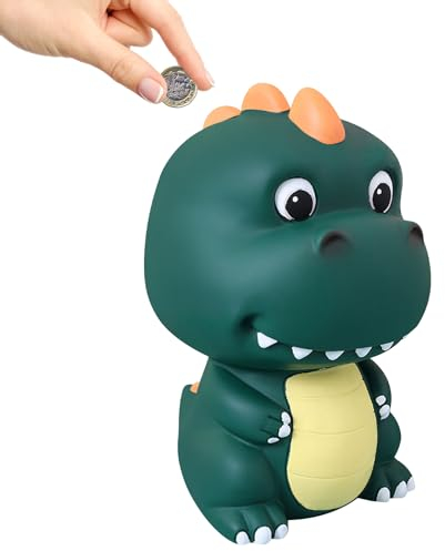 Vegena Spardose Kinder, Sparschwein Kinder Bruchsichere Dinosaur Sparbüchse Wiederverwendbare Bank Spardose süßes für Jungen und Mädchen Geburtstagsgeschenk Weihnachten Geschenke