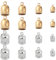 SUNNYCLUE 1 Box 48Pcs 8 Styles Barrel End Caps Metal Cord Ends Tassel Caps Gold Silver Leather Cord End Caps Brass Leather Ends Caps Glue in Barrel End Caps for Jewellery Making DIY Bracelet Necklace