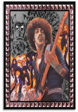 SECOLI Phil Lynott Leinwand-Poster, dünnes Lizzy, dekoratives Gemälde, Wandkunstdruck, modernes Dekor, ungerahmt, 50 x 75 cm