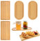 4 Pièces Plateaux Ovales Plateau en Bambou Rectangulaire, Petit Plateau Bois Service Decoratif Repas Soucoupe Plantes Mini Rangement 17.5 * 8.9cm, 2 Formes pour Nourriture, Tasses, Bijoux, Café