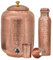 Kupfer-Wasserspender 8L und 2,11 Gallonen und 2 Glas mit Wasserflaschen-Set, handgehämmert, ayurvedisches Trinken