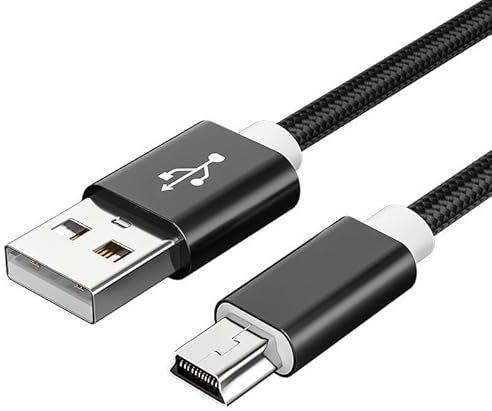 USB A to Mini USB Cable Type A to Mini B Cord USB 2.0 to 5-Pin Mini B Fast Charging 480Mbps Data Lead Compatible with PS3,GPS,Blue Yeti,Hero,DashCam,Nikon,Canon,SatNav,Camera (0.25M/0.80FT (2 PACK))