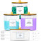 JOOBARY Laundry Detergent Dispenser Containers - 4 Pack Powder Container & Dryer Sheet Holder, Room Organization and Storage, Pods Soap Dispenser, Labels, Beads