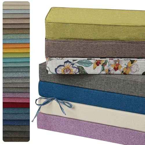 AERTMS Custom Size Bench Cushion,Window Seat Cushion Personalized Garden Bench Cushions,Non Slip Washable Bay Window Seat Pads,High-Resilience Cushion for Garden Bench Patio Swing Sofa Seat,10CM
