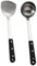 Hoement Mestolo Ergonomico Per Zuppa E Schiumarola Set Di Cucchiaio E Spatola Da Cucina in Acciaio Inossidabile Robusto