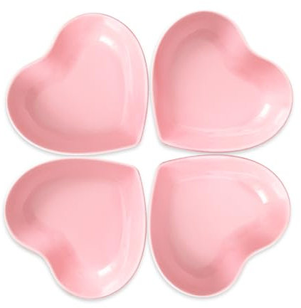 Binoster Plato de cerámica para salsas con forma de corazón, mini plato de condimento, platos para condimentos, sushi, soja, aperitivos, servir aperitivos, porcelana, plato pequeño