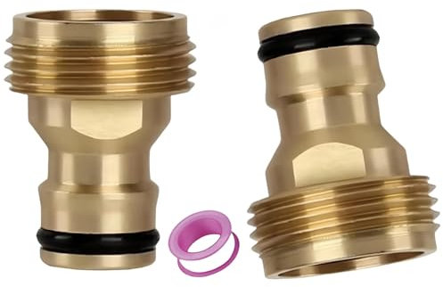 3/4 Zoll Gartenschlauch Schnellverbinder, Außengewinde Gartenschlauch Wasserhahn Adapter, Messing 3/4 Zoll BSP Schlauchanschluss passend für Gewindehahn Adapter und Garten Spritzpistole.