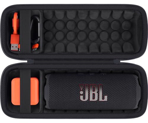 Khanka for JBL Flip 7 / Flip 6 Waterproof Portable Bluetooth Speaker Hard Travel Carrying Storage Case,Case Only (Black)