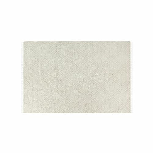 Loberon In- & Outdoor-Teppich Bruand, Wasserabweisend und Schnelltrocknend, Handgewebtes Muster, Weiche Haptik, 170x240 cm, Wohntextilien, Wohn-Accessoires, PET, Creme