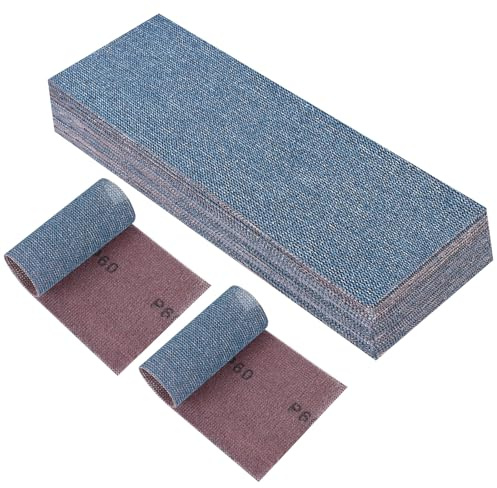 PMIQSA 25er Netz Schleifstreifen 80x230mm Körnung 60 Schleifgitter Klett | für Handschleifer Schwingschleifer und Handschleifblock Profi Keramik Schleifpapier