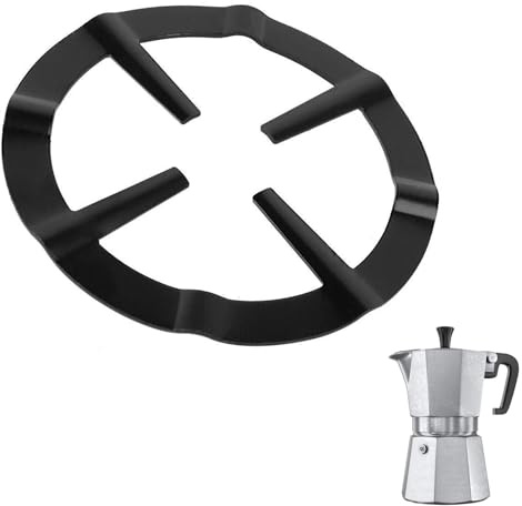 Cast Iron Universal Mocha Pot Stand Gas Ring Reducer, Black, Round, 13.3cm, Trivet