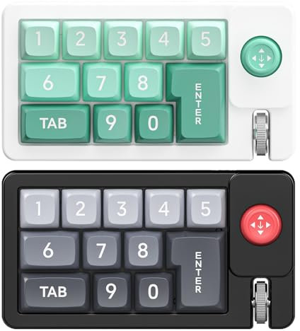 Teclado mecánico RGB – Teclado con cable intercambiable en caliente con joystick | Teclado numérico con una sola mano para PC, diseños gráficos compactos, codificación, escritorios de oficina