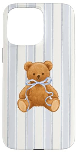 Cute Teddy Bear Coquette Bow Vintage Kawaii Aesthetic Case for iPhone 15 Pro Max
