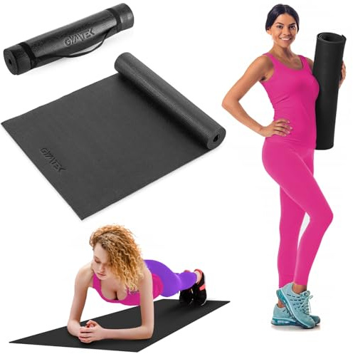 Gymtek Yogamatte - Trainingsmatte 173x61cm - Fitness - Ultraleicht Gymnastikmatte - Tragegurte - Pilates - Sportmatte - Dick - Abwertung der Bewegung - Aerobic