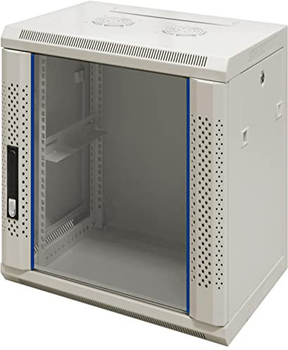 15 HE 19 Zoll - 19 Wandschrank mit Glastür (BxTxH), weiß 600x450x820mm - NEU! 19Power GmbH