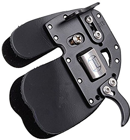 New DECUT RUGBII Bogenschießen Finger Tab Wache Leder Einstellbare (Medium), right)