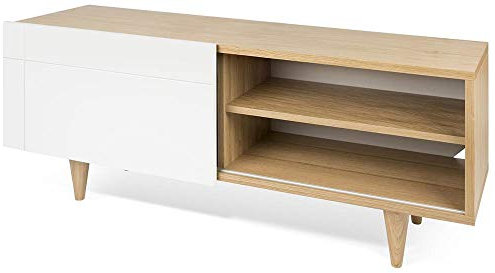 Symbiosis Cruz, Mueble TV Roble y Blanco 120x34x50 cm