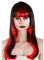 Damen Rot und Schwarz Verführerisch Vampir Perücke Halloween Fancy Dress Zubehör