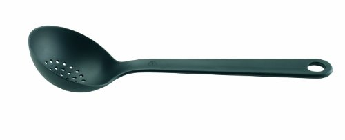 EVA TRIO | Schöpflöffel mit Löchern Nylon | Hitzebeständig bis zu 220 Grad | Black