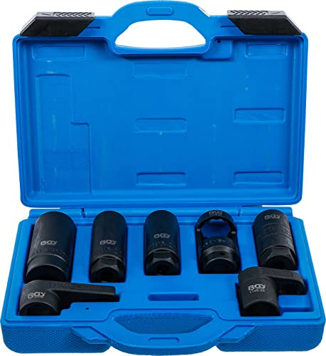 BGS Lambdasonde Spezialeinsatz Set 7 tlg Werkzeug Nüssel Schlüssel Satz Spezial Einsatz Dieseleinspritzdüse 3/8 1/2 Antrieb Lambda Sonde Stecknuss Steckschlüssel Lamdasonde Nusssatz Thermoschalter Küh