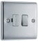 BG Electrical Switched Fused Connection Unit, Fused Spur Switch, Double Pole, Raised and Slim Profile, Round Edges, Nexus Metal, Polished Chrome, 13A, NPC50
