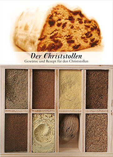 Der Christstollen – 8 Gewürze für das Weihnachtsgebäck (54g) – in einem schönen Holzkästchen – mit Rezept und Einkaufsliste – Geschenkidee für Feinschmecker – von Feuer & Glas