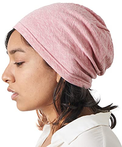 CHARM Damen Herren Beanie Aus Bio - Baumwolle - Made In Japan Warm Strick Mütze Chemo Kopfbedeckung Allwetter Rot