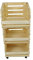 Haushalt International Kartoffelhorde Obsthorde Stapelhorde aus massivem Holz mit 4 Rollen - 37 cm x 80 cm x 30 cm - Natur-Braun