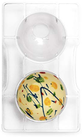 Decora 0050094 Stampo Professionale Cioccolatino Mezza Sfera Con Base, In Policarbonato, 5 Cavità, ø 50 x h 25 mm, Ideale per Realizzare Cioccolatini Lucidi, Design Professionale, Made in Italy