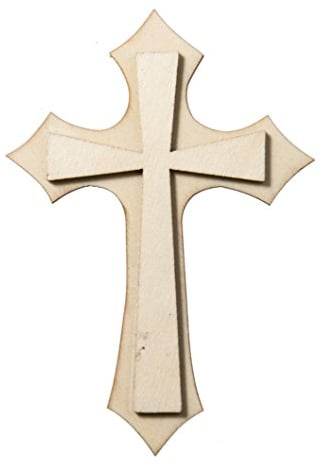 Plaid Basteloberflächen unlackiert Holzform Kreuz 40651