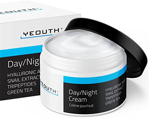 YEOUTH Tagescreme Gesicht/Nachtcreme mit Hyaluronsäure, Schneckenschleim und Kupfer Tripeptid, Gesichtscreme Damen und Creme Gesicht Männer, Feuchtigkeitsspendende Face Cream 120ml
