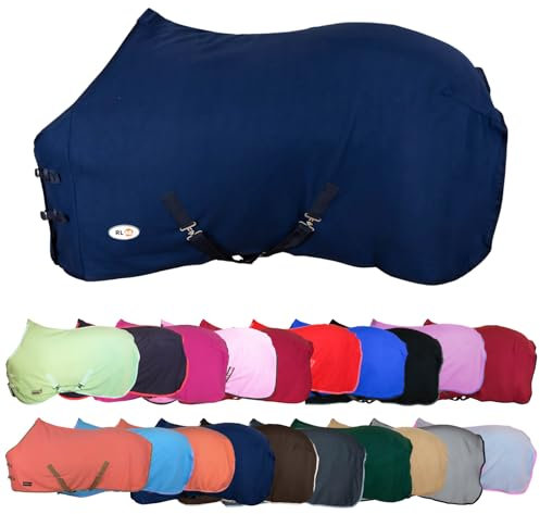RL24 - Abschwitzdecke mit Kreuzgurt BASICLINE dunkelblau 125cm