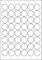 240 Etiketten selbstklebend rund 30 mm WEISS permanent klebend auf A4 Bogen (5 Bögen x 48 Etik.)